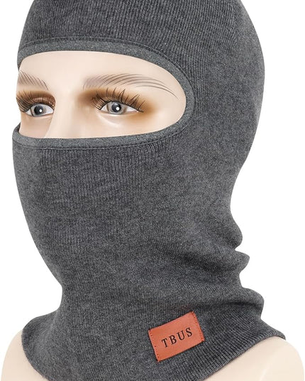 TBUS Men’s Knit Insulated Face Mask Beanie, Thermal Full Face Cover Ski Mask for Cold Weather for Women and Men