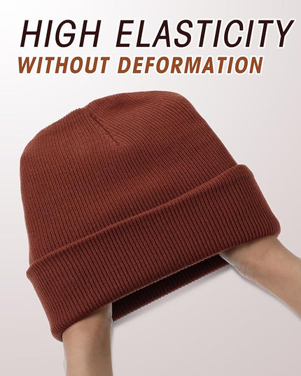 Zhanmai 12 Pack Small Winter Beanie Hats Bulk Warm Knitted Cuffed Skull Cap for Men Women