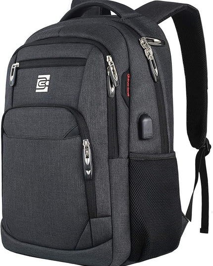 Laptop Backpack,Business Travel Anti Theft Slim Durable Laptops Backpack with USB Charging Port,Water Resistant College Computer Bag for Women & Men Fits 15.6 Inch Laptop and Notebook - Black