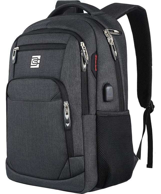 Laptop Backpack,Business Travel Anti Theft Slim Durable Laptops Backpack with USB Charging Port,Water Resistant College Computer Bag for Women & Men Fits 15.6 Inch Laptop and Notebook - Black