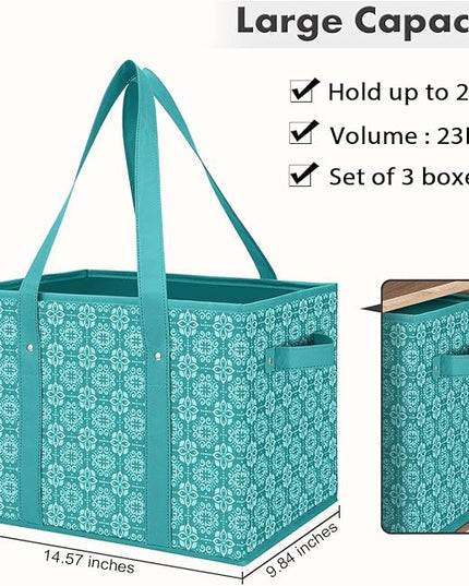 WISELIFE Reusable Grocery Bags [2 Pack],Large Grocery Tote Bag Water Resistant Shopping Bags Foldable Grocery Bag for Clothes,Shoes and Picnic,Green