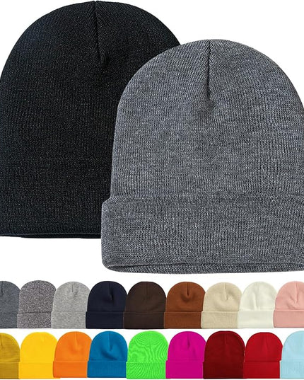 ZOORON 1&2 Pack Beanie for Men Women Slouchy Beanie Hats Winter Knit Caps Soft Ski Hat Unisex