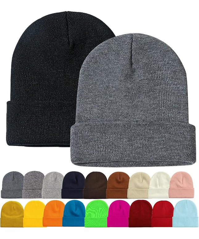 ZOORON 1&2 Pack Beanie for Men Women Slouchy Beanie Hats Winter Knit Caps Soft Ski Hat Unisex