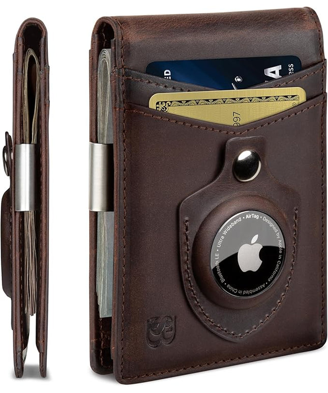 SERMAN BRANDS Money Clip Wallet - Mens Wallets slim Front Pocket RFID Blocking Card Holder Minimalist Mini Bifold