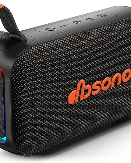 Bluetooth Speaker Stereo 20W Loud Sound: 30H Playtime, IPX5 Water Resistant, Portable Wireless Speakers, Powerful Bass, Lightshow, Birthday Gifts for Men/Adults/Teens, Beach Vacation Essentials, Black