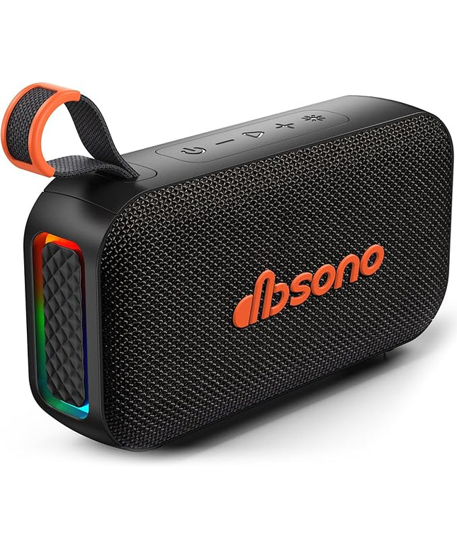 Bluetooth Speaker Stereo 20W Loud Sound: 30H Playtime, IPX5 Water Resistant, Portable Wireless Speakers, Powerful Bass, Lightshow, Birthday Gifts for Men/Adults/Teens, Beach Vacation Essentials, Black