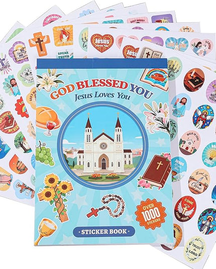 1000 PCS Bible Verse Jesus Stickers for Kids, Christian Faith Stickers for Laptop, Phone Cases, Scrapbook, Christian Easter Gifts for Kids Adults