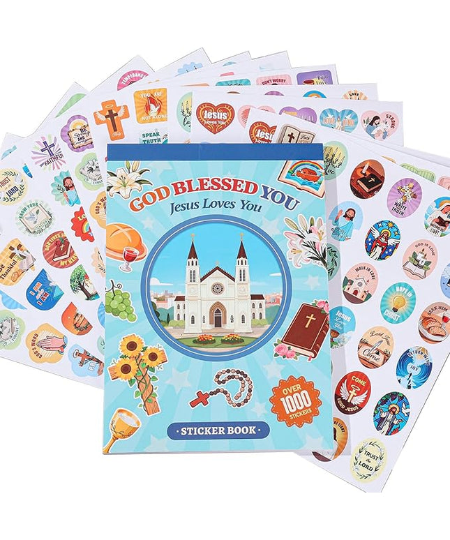 1000 PCS Bible Verse Jesus Stickers for Kids, Christian Faith Stickers for Laptop, Phone Cases, Scrapbook, Christian Easter Gifts for Kids Adults