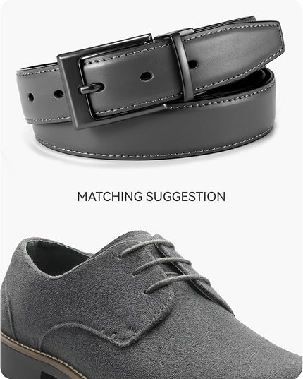 CHAOREN Reversible Belt Men 1 Piece - 1.25" Leather Dress Belt - Trim to Fit for Elegant Style