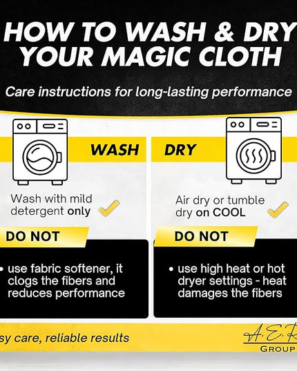 Microfiber Magic Streak Free Cleaning Cloth 6 Pack Clean Any Surface With Just Water Eco Friendly Environmentally Safe Perfect for Window, Mirror, Kitchen, Counters, Appliances, Car, Cycle, TV Screen