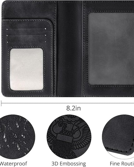 Passport Holder for Travel Essentials,RFID Blocking Passport Cover Wallet Card Case for Women and Men (Black)