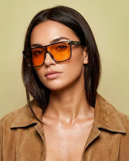 FEISEDY Sunglasses for Women Men, Fashion Mirrored Single Lens, Driving Beach Sunnies UV400 Shades B2996