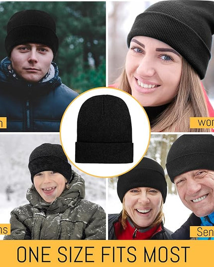 Toulite Bulk Winter Beanies for Homeless Donation Unisex Warm Knitted Beanie Hats Skull Cap
