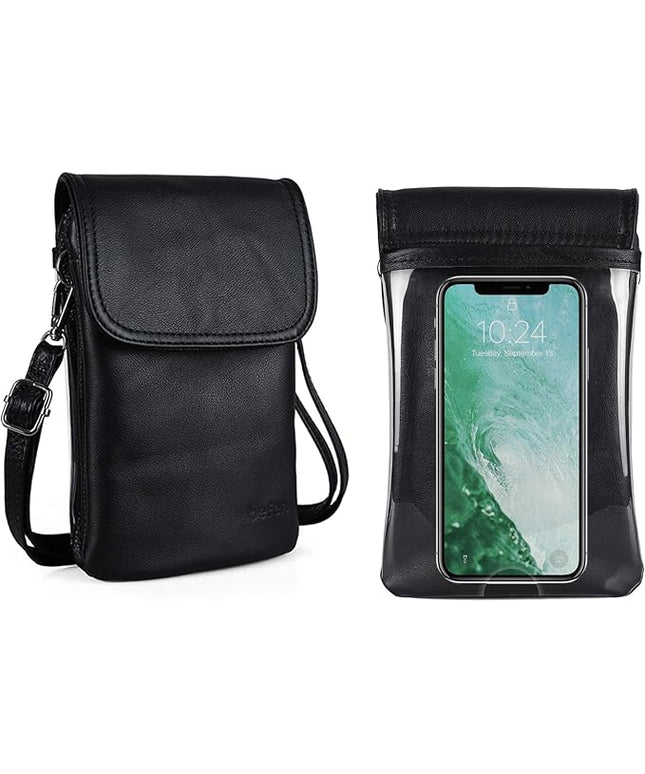 befen Genuine Leather Small Crossbody Bags for Women Cell Phone Bag Cross Body Purses,Silver Zipper