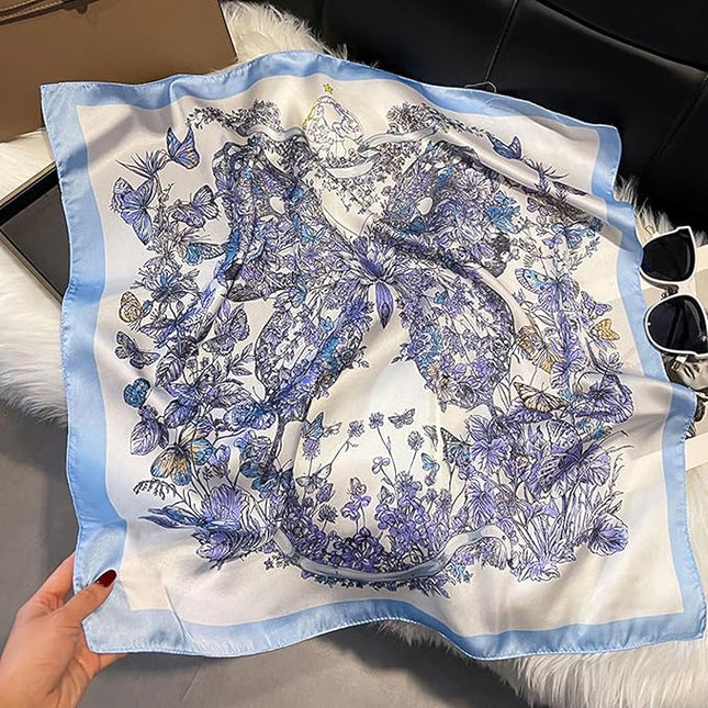 Head Bandanas Scarf for Women Silk Satin Hair Scarf Lightweight Vintage Fashion Square Neck Scarves Gift