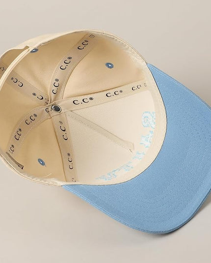 MIRMARU Two-Tone Vintage Canvas Trucker Hats for Men & Women, Adjustable Size Baseball Caps with Trendy Embroidered Design