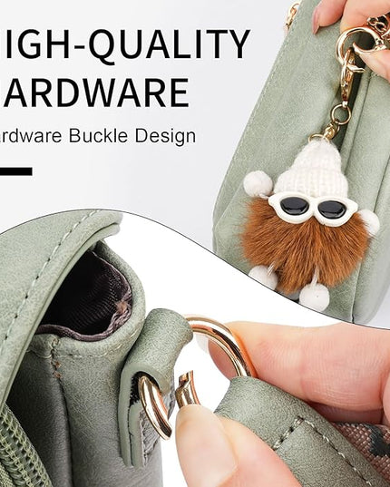 APHISON Small Crossbody Bags for Women Trendy, Leather Phone Wallet Purses Handbags Card Slots with Adjustable Guitar Strap