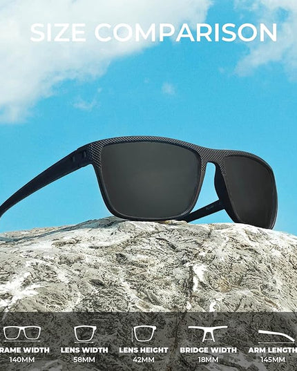 KALIYADI Polarized Sunglasses for Men, Lightweight Sun Glasses with UV Protection for Driving Fishing Golf