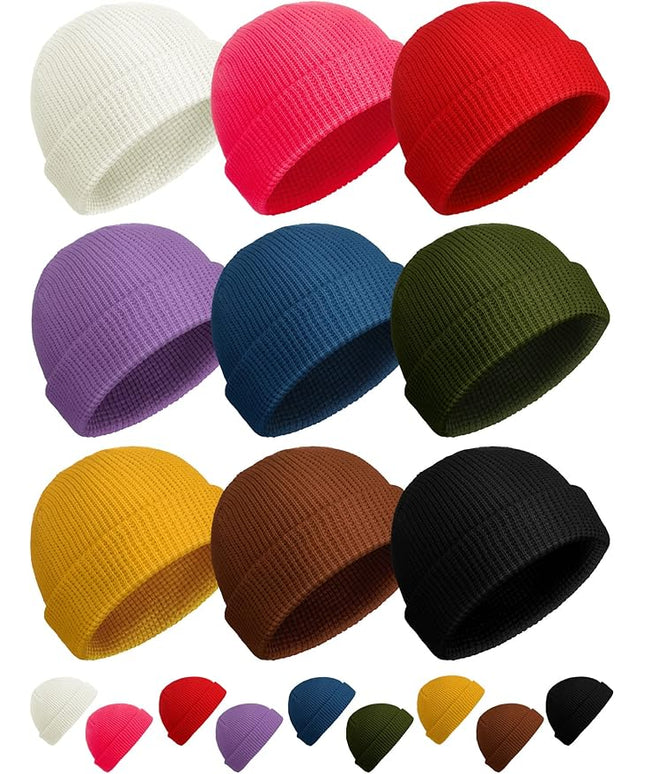 SATINIOR Fisherman Beanie Trawler Beanie Winter Watch Hat Roll up Edge Skullcap Unisex