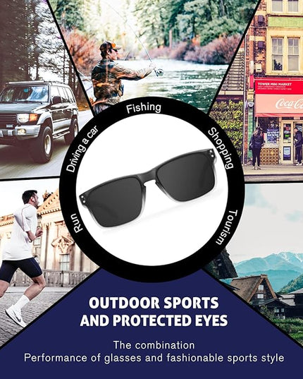 KUGUAOK Polarized Square Sunglasses For Men and Women Matte Finish Sun Glasses UV Protection Glasses