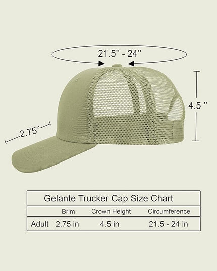 Gelante Mesh Trucker Hat Baseball Cap Structured Front Panel Wholesale LOT 12 Pack
