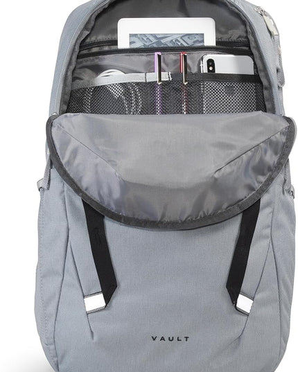 The North Face Vault Everyday Laptop Backpack - Commuter Travel Bag, Water-Repellent Finish, Spacious Compartment, Mid Grey Dark Heather/TNF Black-NPF, One Size