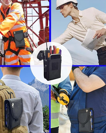 Belt Tool Pouch,Tactical Utility Pouch, Heavy-Duty Nylon EDC Multitool Organizer,Cell Phone Holder, Multi-Pockets Tool Holster Sheath Bag for Electricians Handymen Work Maintenance Dailylife Hiking