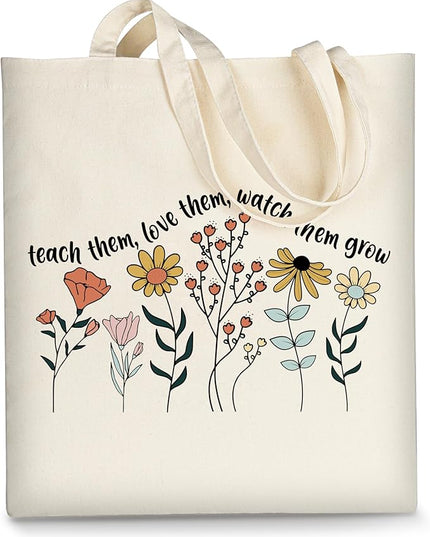 AUSVKAI Canvas Tote Bag Aesthetic for Women, Cute Cloth Cotton Bags for College Shopping Beach Grocery and Trendy Gifts