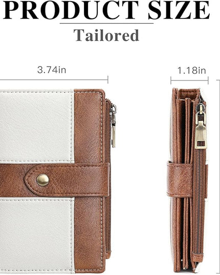 FALAN MULE Small Wallet for Women RIFD Leather Bifold Credit Card Holder with 3 ID Window