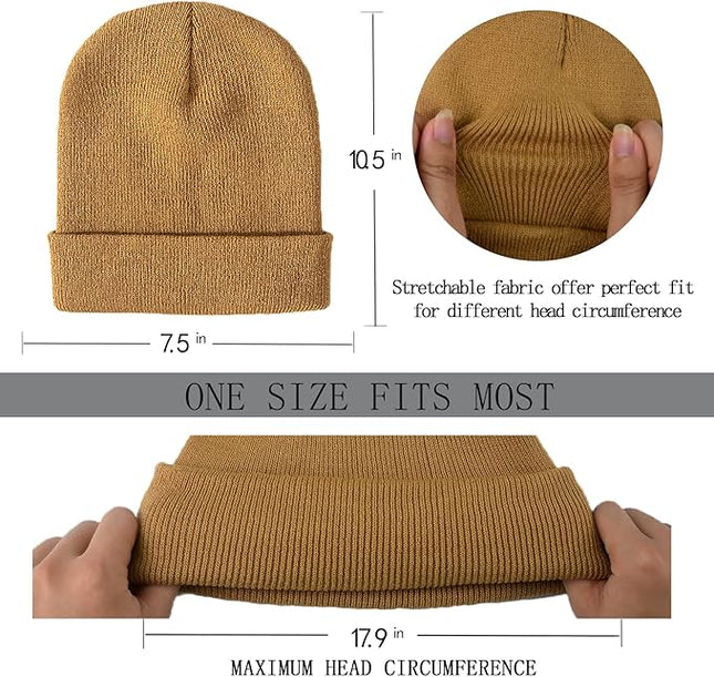ZOORON 1&2 Pack Beanie for Men Women Slouchy Beanie Hats Winter Knit Caps Soft Ski Hat Unisex