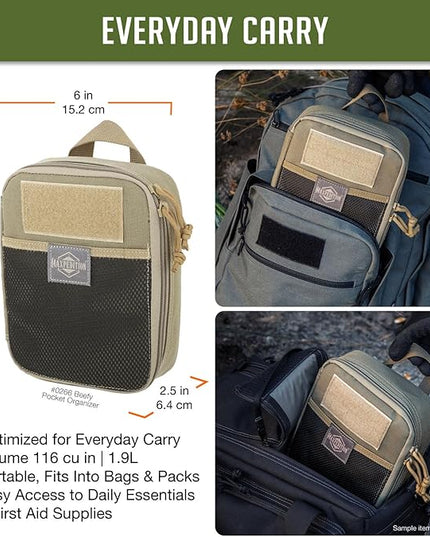 MAXPEDITION Beefy Pocket Organizer, Compact, MOLLE-Compatible, 1000D Nylon Tactical Pouch, Everyday Carry Tool and Gear Storage for Outdoor, Tactical, Survival, 0266