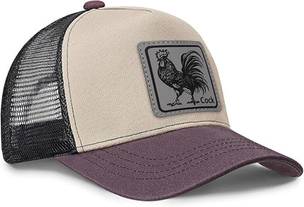 Animal Trucker Hats Leather Pattern Adjustable Snapback Mesh Animal Baseball Cap for Men