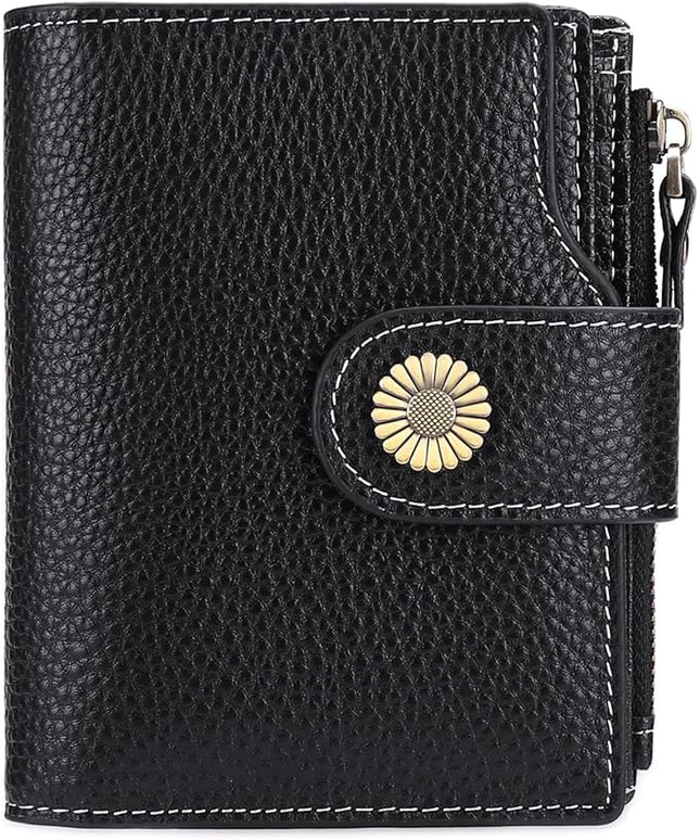 Falan Mule Wallet for Women - Genuine Leather, Compact, RFID Blocking, Bifold Wallet