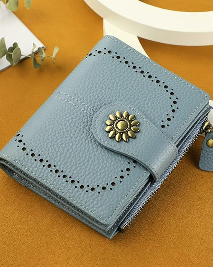 Lavemi Womens Leather Wallet Small Compact RFID Blocking Credit Card Case Purse with Zipper Pocket | Small, Compact, RFID Blocking, Zipper Pocket, Small, Compact