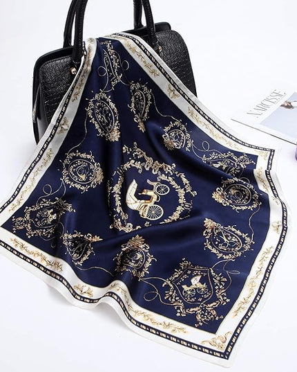 ANDANTINO 100% Mulberry Silk Scarf -21” Lightweight Square Neckerchief – Breathable Digital Printed Scarves with Gift Packed