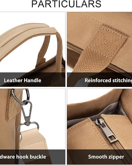 Canvas Tote Bag for Women Crossbody Work Purse with Pockets Top Handle Handbag Satchel Bags for Travel Nurse Teacher