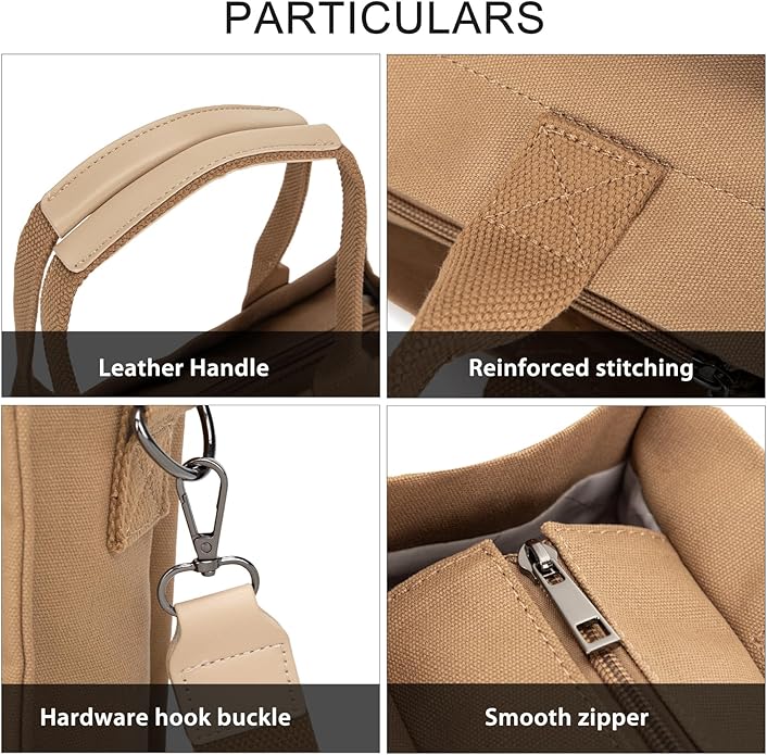 Canvas Tote Bag for Women Crossbody Work Purse with Pockets Top Handle Handbag Satchel Bags for Travel Nurse Teacher