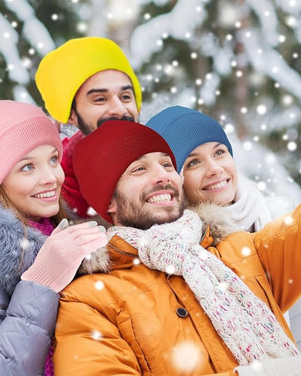 48 Pcs Bulk Winter Knit Beanies Gloves Men Women Warm Beanie Touchscreen Gloves Set Cozy Winter Accessories