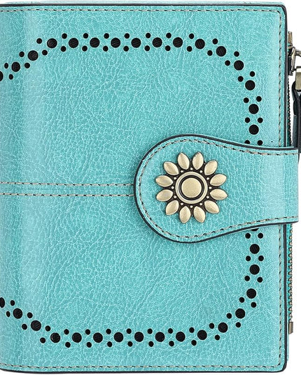 Lavemi Womens Leather Wallet Small Compact RFID Blocking Credit Card Case Purse with Zipper Pocket | Small, Compact, RFID Blocking, Zipper Pocket, Small, Compact