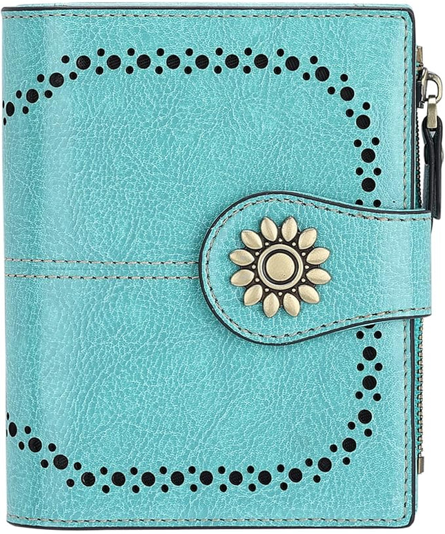 Lavemi Womens Leather Wallet Small Compact RFID Blocking Credit Card Case Purse with Zipper Pocket | Small, Compact, RFID Blocking, Zipper Pocket, Small, Compact