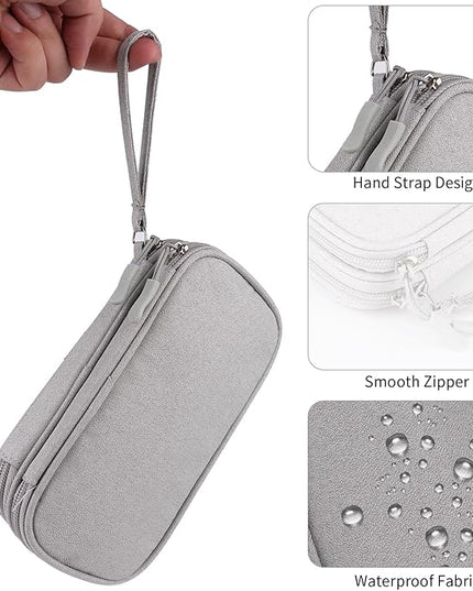 JIAKAI Travel Cable Organizer - Electronics Accessories Bag(Double Layer - Grey)