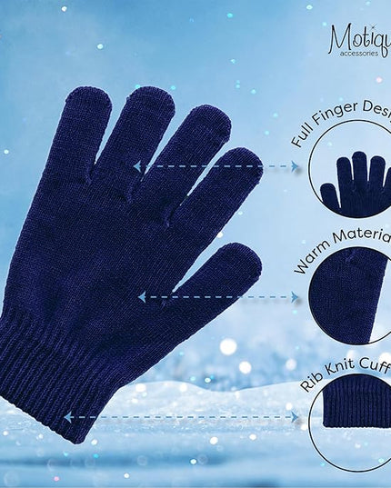 Motique Accessories Ladies Gloves Magic Knit Gloves for Women Solid Colors
