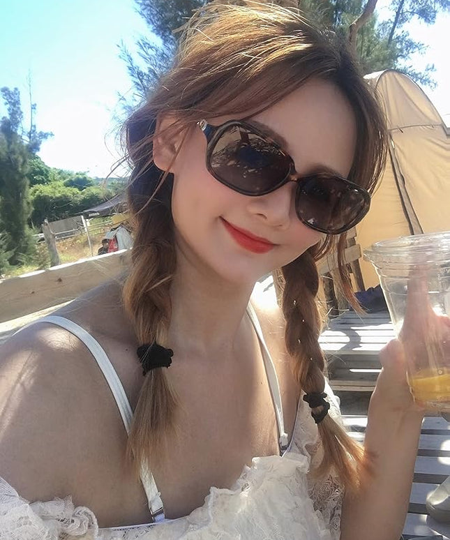 FEISEDY Vintage Square Polarized Sunglasses for Women UV400 Travel Driving Fashion Arcuate Sunglasses B2526