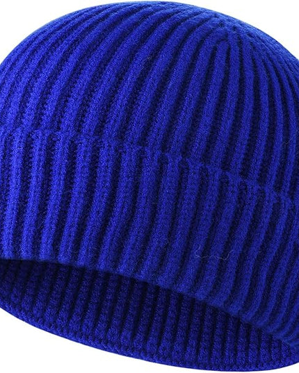 ROYBENS Swag Wool Knit Cuff Short Fisherman Beanie for Men Women, Winter Warm Hats