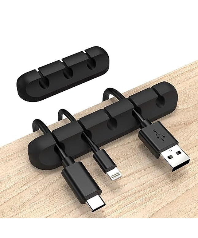 Cord Organizer, Cable Clips Cord Holder, Cable Management USB Cable Power Wire Cord Clips, 2 Packs Cable Organizers for Car Home and Office (5, 3 Slots)