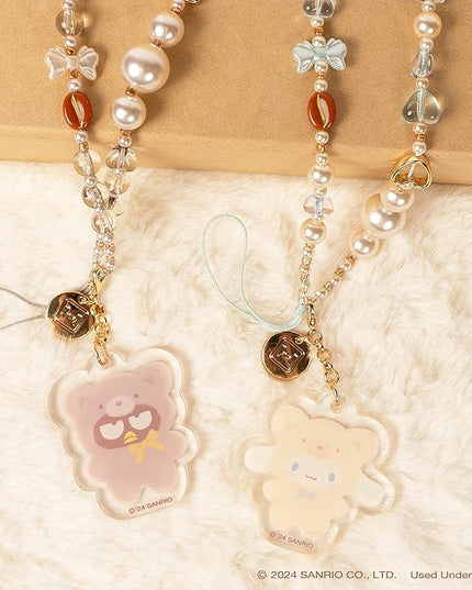 iFace Hello Kitty and Friends Beaded Wristlet Universal Charm Strap [Latte Bear Series] – Cute Wrist Strap for Cell Phone Camera Keys AirPods