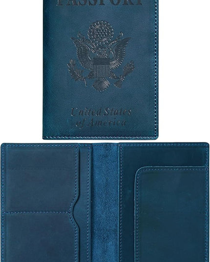 HIFA Leather Passport Holder, Handmade Passport Cover with Card and Ticket Slot - Genuine Leather, Elegant Design, Easy Access - Passport Case, Passport Wallet, Passport Holder