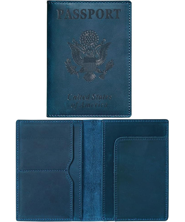 HIFA Leather Passport Holder, Handmade Passport Cover with Card and Ticket Slot - Genuine Leather, Elegant Design, Easy Access - Passport Case, Passport Wallet, Passport Holder