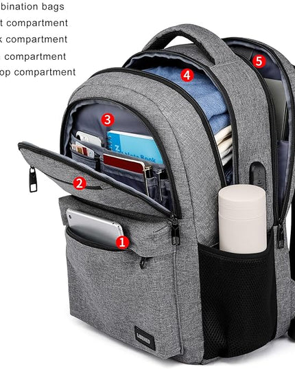 School Backpack for Teen Boys & College Students - 17.3 Inch Padded Laptop Compartment Bookbag | Water Resistant Anti-Theft High School College Computer Backpack