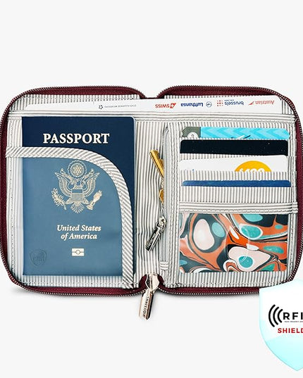Travelon RFID Blocking Passport Zip Wallet